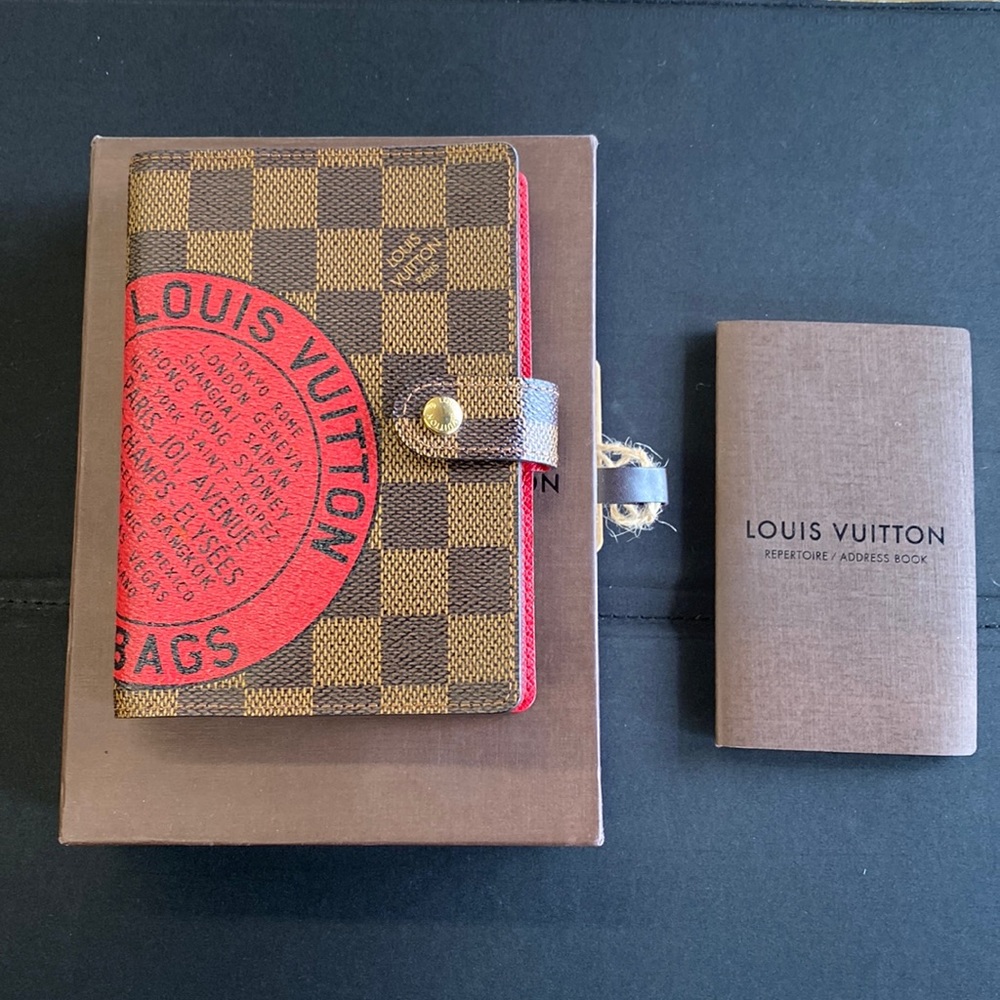 Louis Vuitton Damier Ebene Canvas Planner Cover Agenda PM With Box